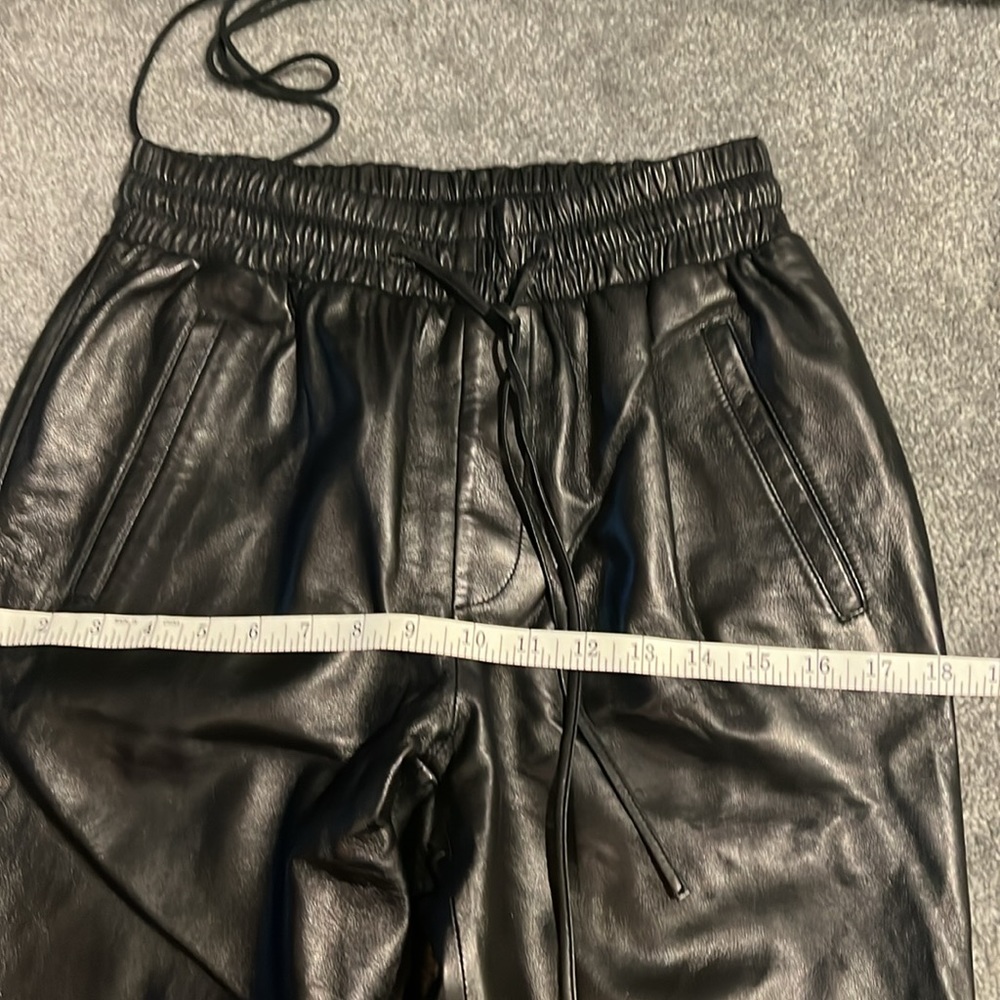 Antonio Melani Luxury Black 100% Leather Jogger Pants for Women - Picture 12 of 16